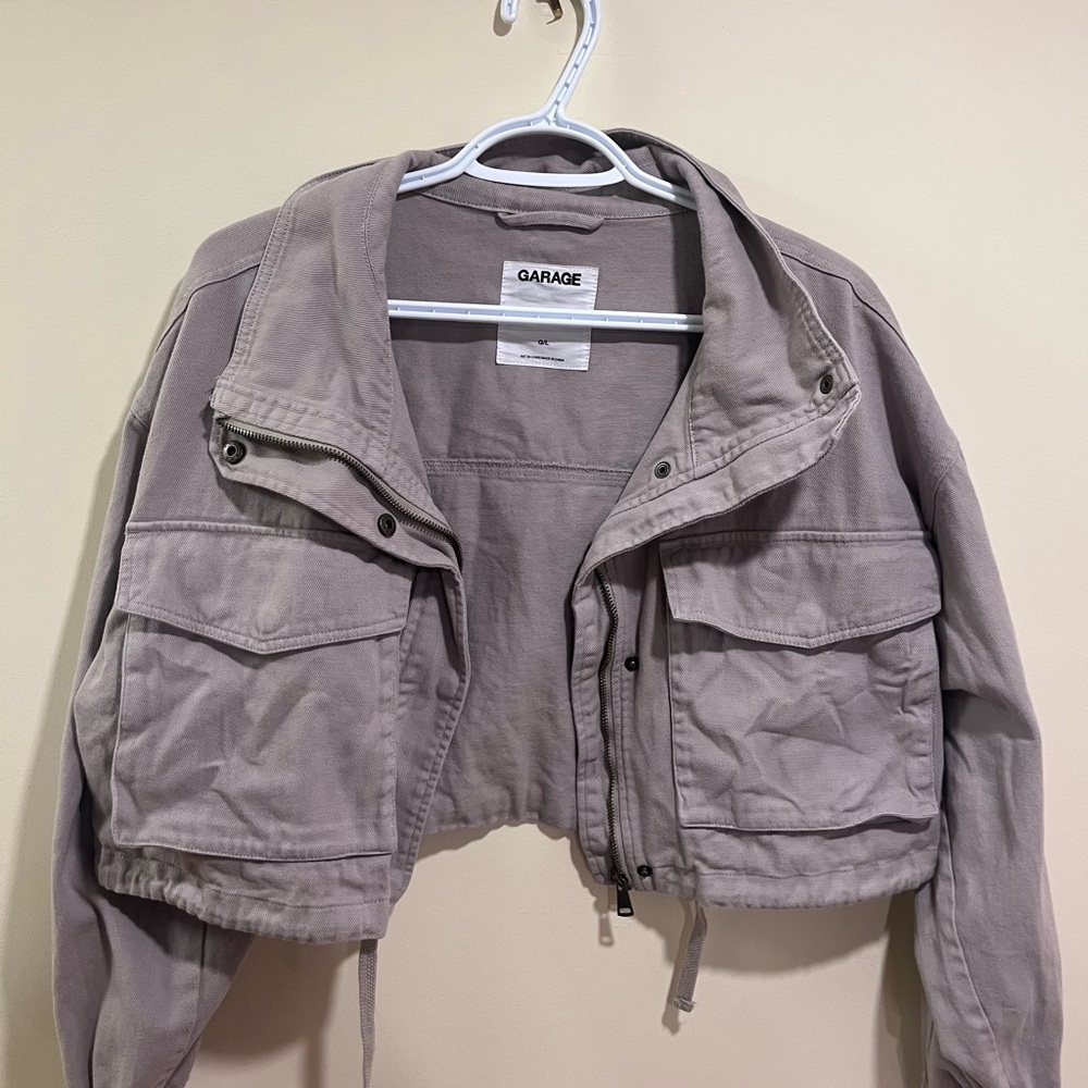 Garage Beige Women Cropped Utility Jacket